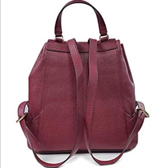 Michael Kors Riley Large Pebbled Leather Backpack in Mulberry Wine Red in EX con - Picture 2 of 5
